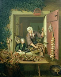Garçon achetant des châtaignes